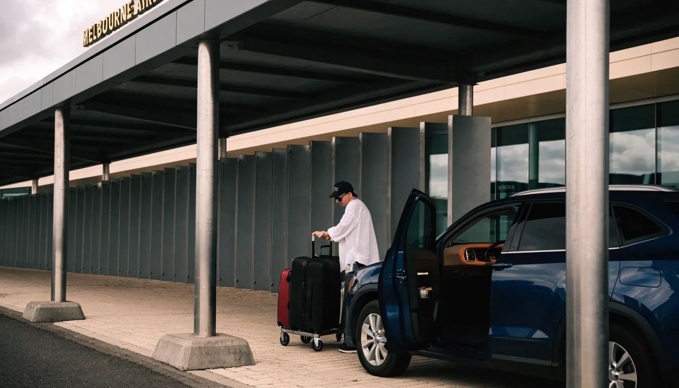 Covered walkway linking the car park deck to the terminal doors