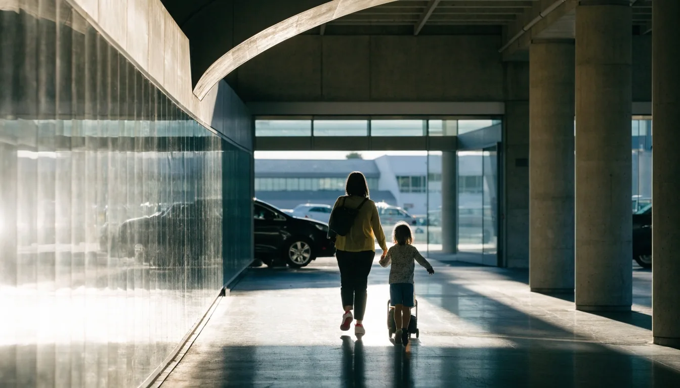 Inside the T123 terminal car park walking route to Terminals 1, 2 and 3