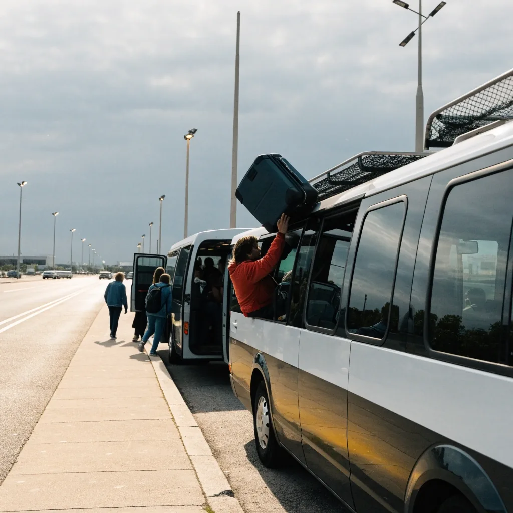 Value South open-air long-stay parking apron with shuttle stop
